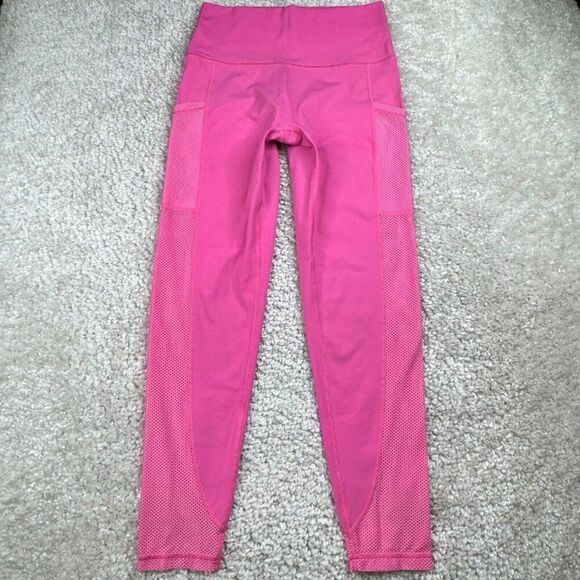 Aerie Offline Goals High Rise 7/8 Legging Pink Mesh Pockets - Picture 2 of 12